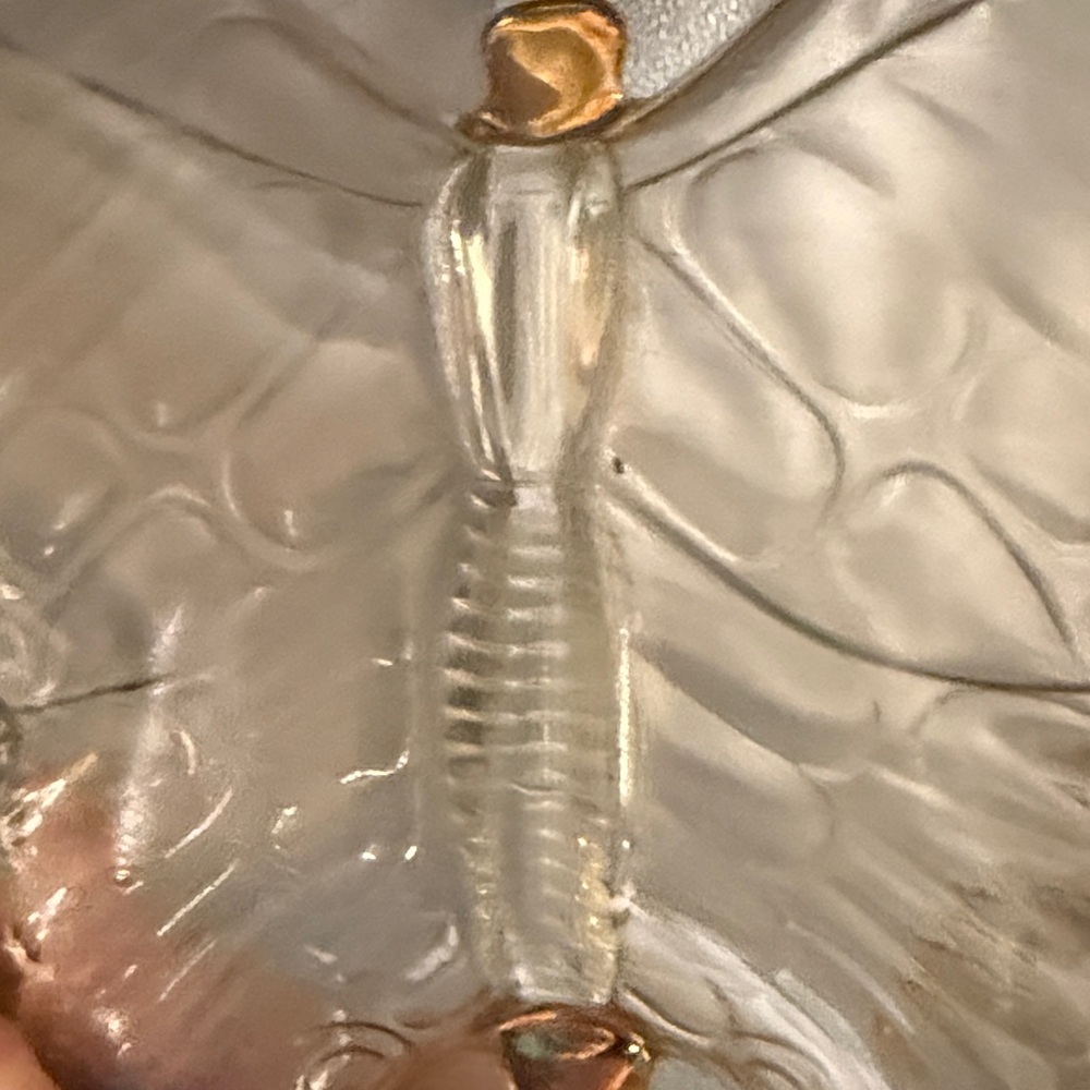 Vintage Jeanette Glass Butterfly shaped trinket dishes with gold painted trim - Picture 13 of 16